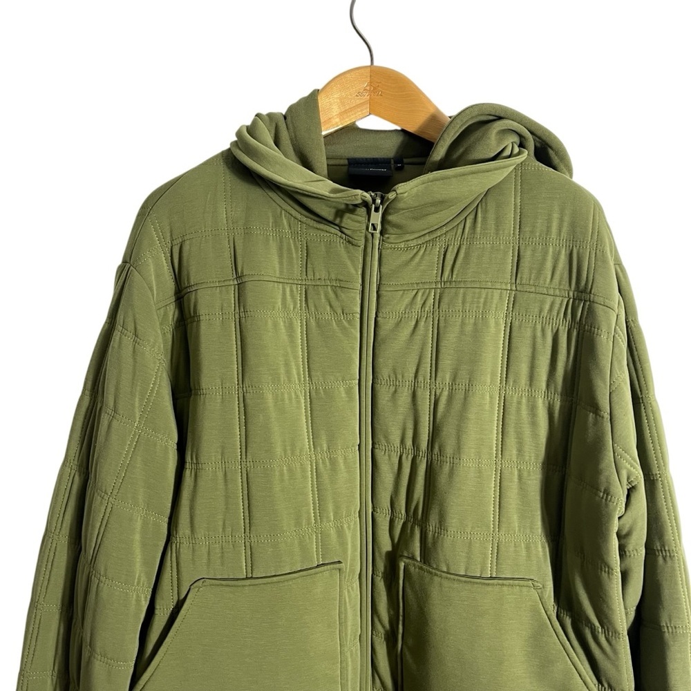 RICHER POORER Quilted Modal Bomber Jacket in Olive Army NWOT - Picture 6 of 10